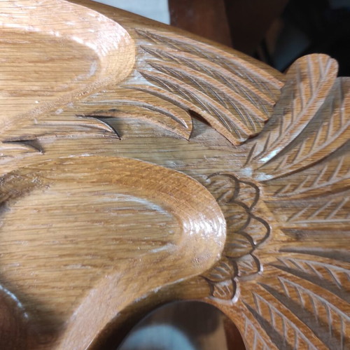 Wooden carved swan plate old Greek 1970 large size like new