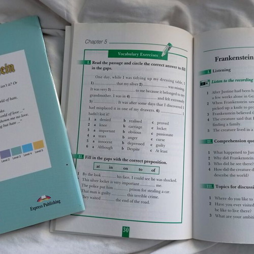English learning books new with Frankenstein theme, Express Publishing