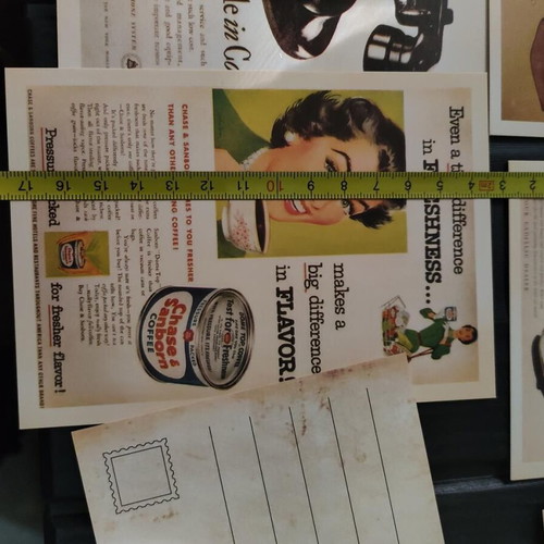 Vintage collection of 32 promotional postcards 10x14cm