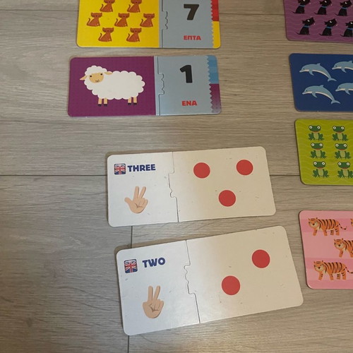 Educational number card game used