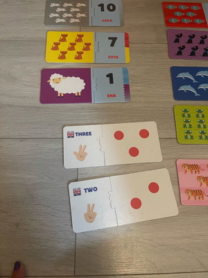 Educational number card game used