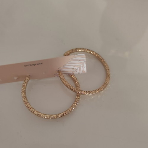 Earrings in gold color like new, medium size hoops