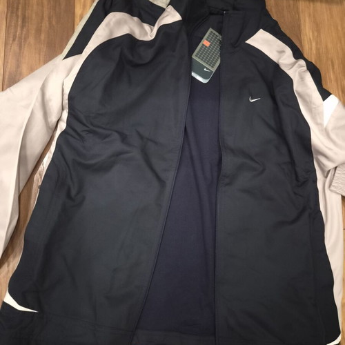 Nike vintage tracksuit set 00s, size M, dark blue with beige grey
