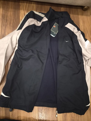 Nike vintage tracksuit set 00s, size M, dark blue with beige grey