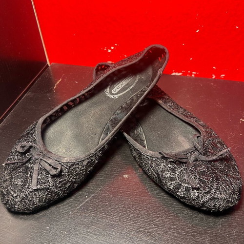 Dexim ballet flats used, black lace, size 39