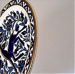  Ceramica Olympia Διακοσμητικό Πιάτο Τοίχου Ø19cm Hand made 24K Gold Rhodes Greece #00987
