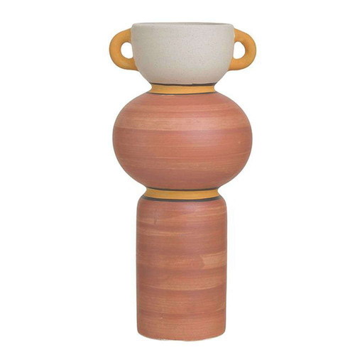 Decorative ceramic vase multicolor Inart new 12x12x26cm