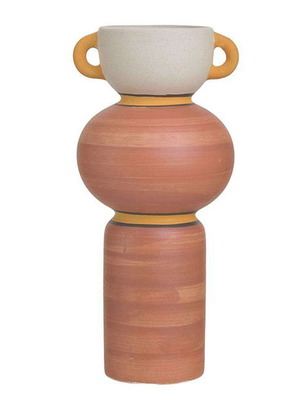 Decorative ceramic vase multicolor Inart new 12x12x26cm