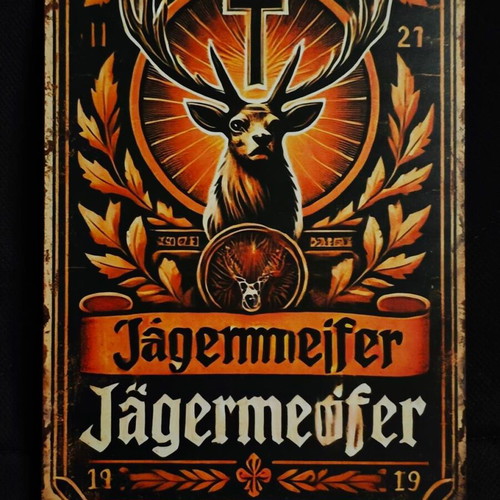 Metal decorative Jägermeister sign like new, vintage design