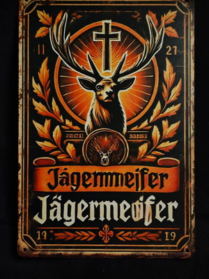 Metal decorative Jägermeister sign like new, vintage design