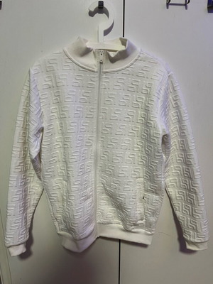 White monogram cardigan like new, size S