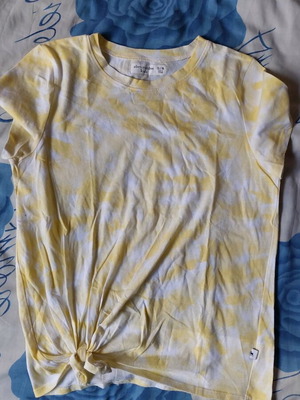 Abercrombie & Fitch blouse women's S like new, white and yellow