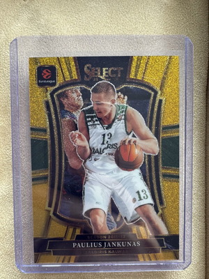 Κάρτα Paulius Jankunas Zalgiris 2025-26 Select EuroLeague Premier Level Golden Glitter Parallel καινούργια