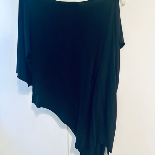 AB/Soul One-Sleeve Avant-Garde Top black like new with leather detail