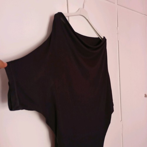 Black draped blouse like new, sizes L to XXL