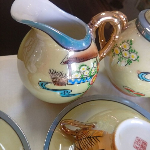 Porcelain tea set for 12 people new, collectible Kutani 1940-1960