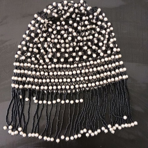 Hats with Beads and Pearls Set of 3 New, Brown Blue Black