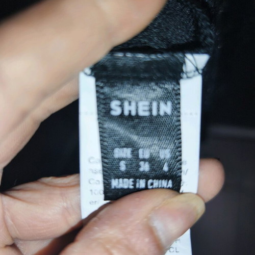 Shein black mini dress new with glitter and silver chain