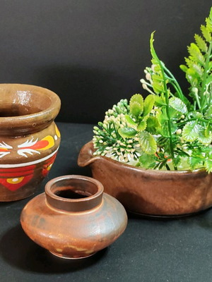 Decorative vases set of 3, new, German ceramic