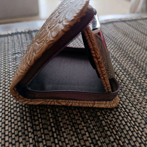 Travel clock new with alarm and leatherette case