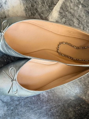 Capodarte silver leather ballerinas like new, size 39