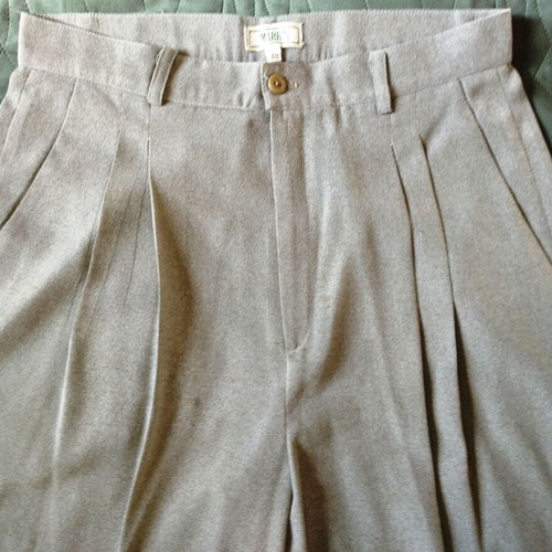 Suit soft gray with wide-leg pants, like new, size 46-48