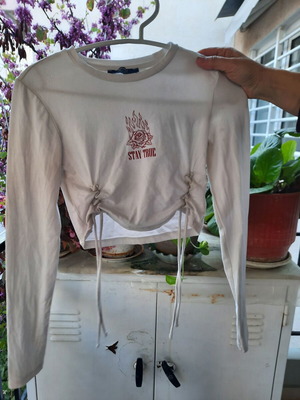 Bershka blouse for girls S white and red like new