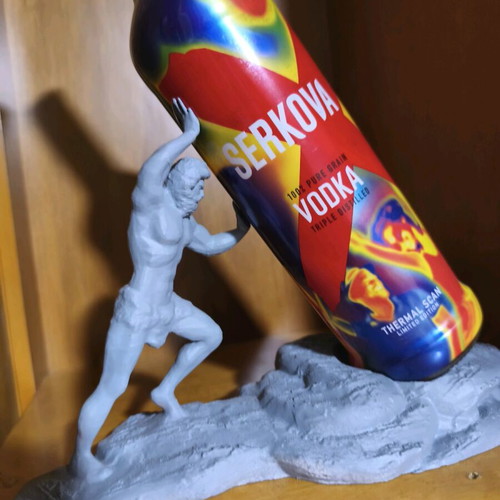 3D Printed Decorative Bottle Holder Base Atlas used