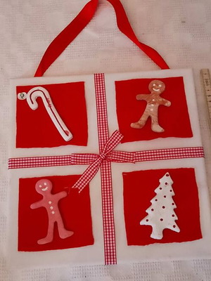 Children's painting on wooden stretcher canvas 30x30 like new