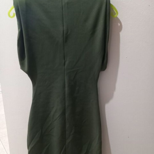 Mini dress new khaki sleeveless with shoulder pads, size S