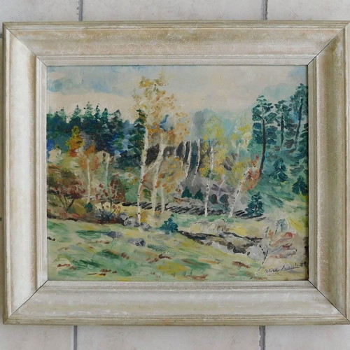 Oil painting signed, 1942, 59x51 cm
