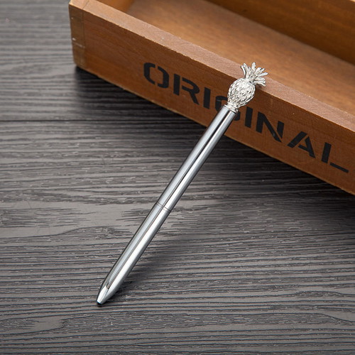 Pineapple Silver pen new, metal ballpoint in silver color