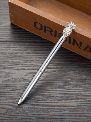 Στυλό Pineapple Silver καινούργιο, μεταλλικός ballpoint σε ασημί χρώμα
