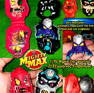 Mighty Max Θηρίο της φωτιάς Εξωγήινος Εισβολέας Blue Bird Toys Mattel 90s Lava Beast  & Droid Invader