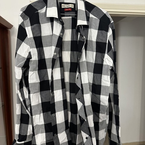 Ben Tailor men's dress shirt black and white like new XL