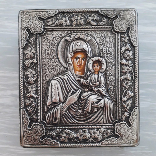 Panagia Vrefokratousa icon new with silver leaf