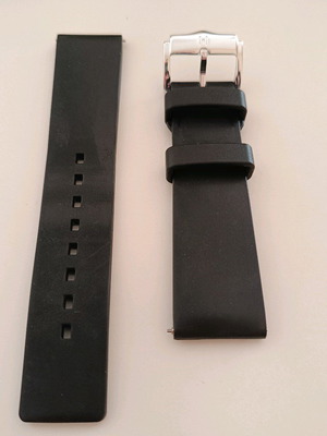 Hirsch Pure rubber watch strap 22mm like new, black