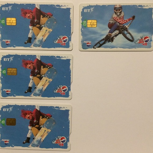 England National Express phone cards used, pack of 4