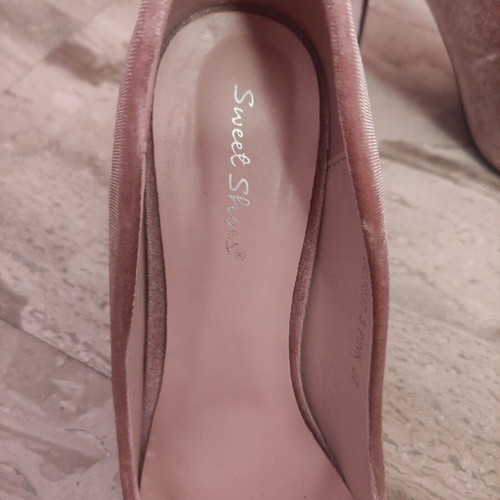 Velvet 10cm heels used, size 37, pink