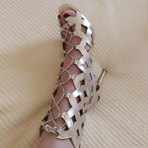 Migato gold sandals like new, ancient Greek design, 10 cm heel