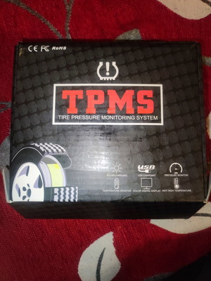 TPMS tire pressure and temperature monitoring system kit, solar USB
