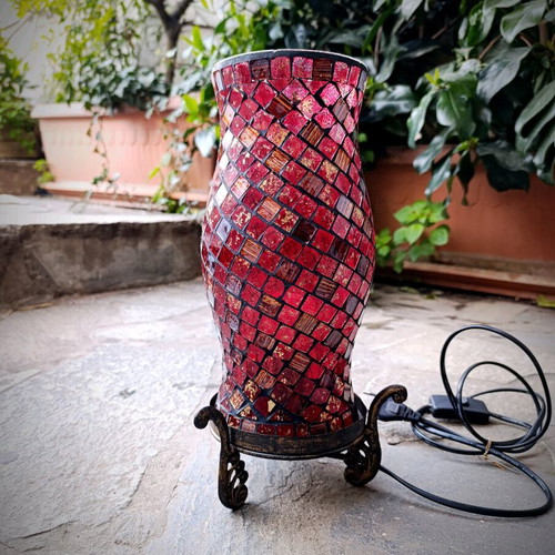 Mosaic Table Lamp like new with lamp, height 34 cm
