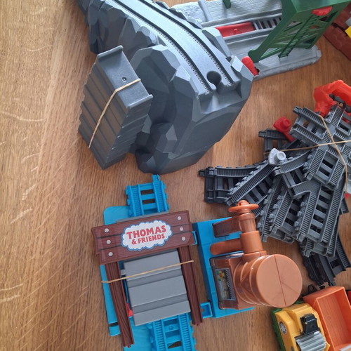 Thomas the Tank Engine train collection used with movable bridge and water tower