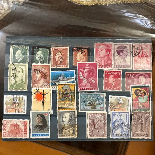 Historical stamp collection used, 25 pieces