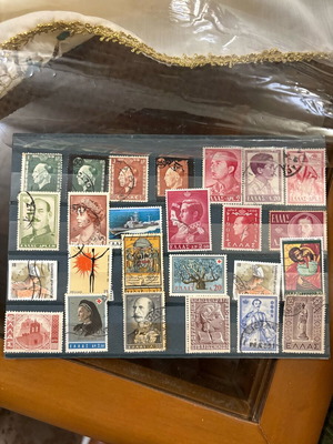 Historical stamp collection used, 25 pieces