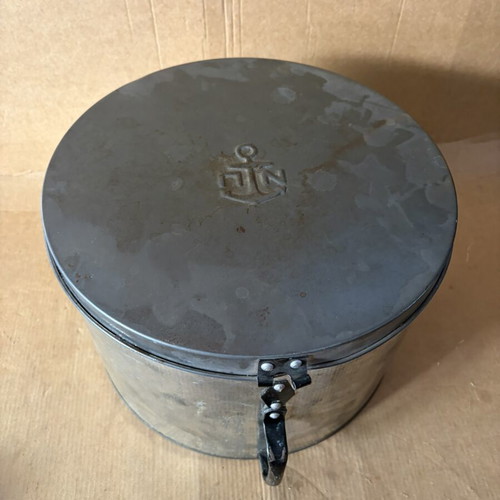 Navy Hatbox used with two hats included