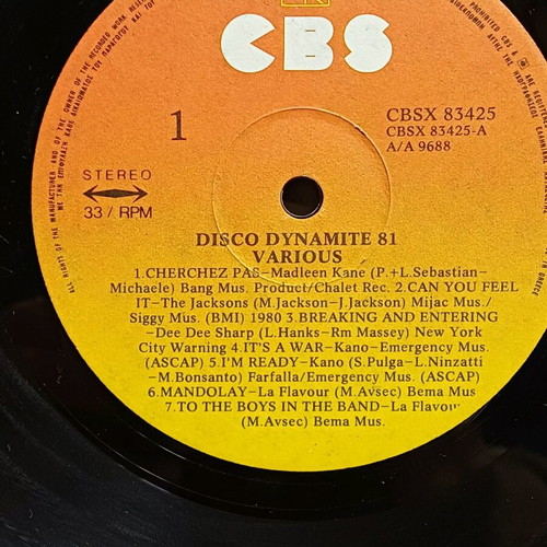 Disco Dynamite '81 vinyl record like new, 33 rpm
