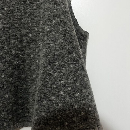 Grey embossed sleeveless cardigan waterfall style, like new, one size L-XXL