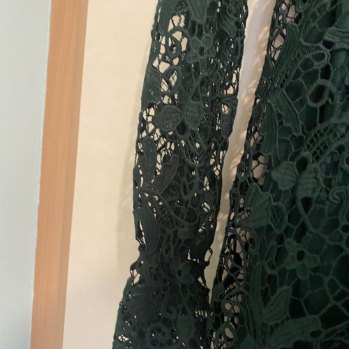 Green lace dress used, mini cypress color