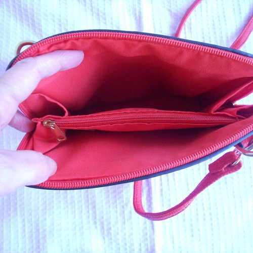 Women's crossbody bag red like new, PU material